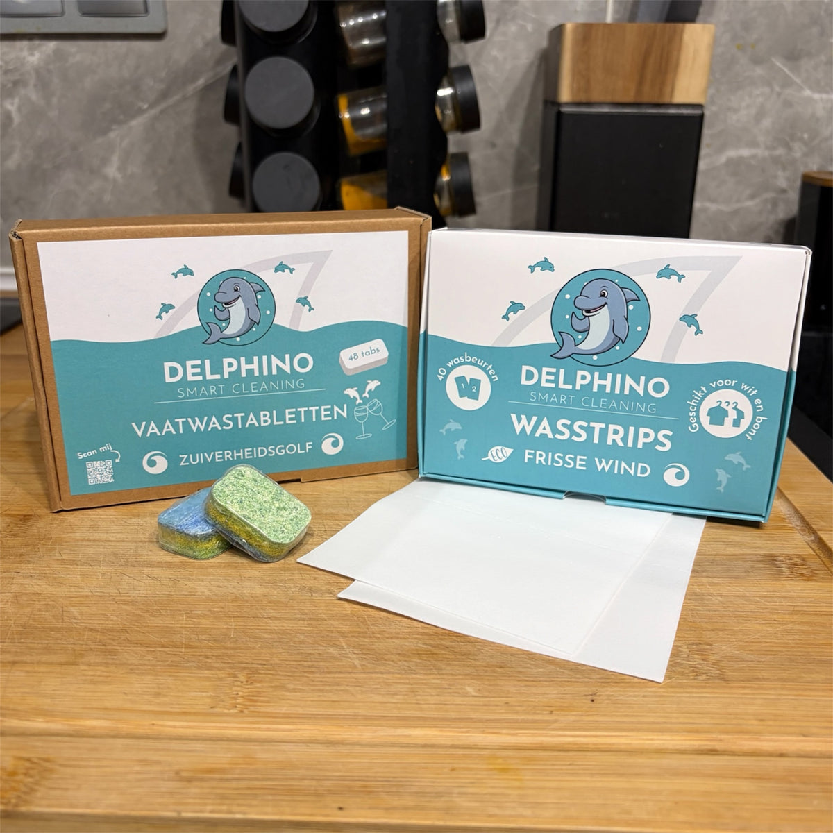 Delphino Eco Voordeelbundel: Wasstrips + Vaatwastabletten